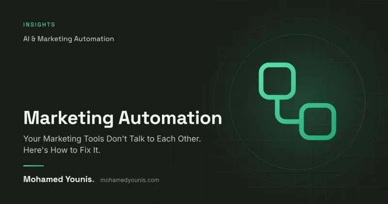 Cover image for "Your Marketing Tools Don't Talk to Each Other. Here's How to Fix It." by Mohamed Younis