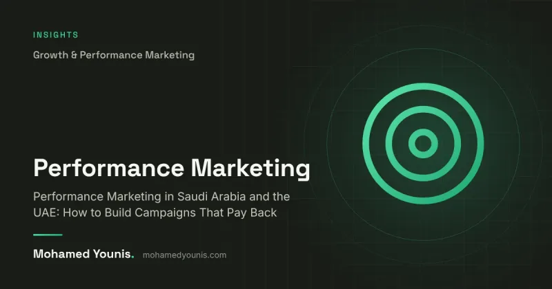 Cover image for "Performance Marketing in Saudi Arabia and the UAE: How to Build Campaigns That Pay Back" by Mohamed Younis