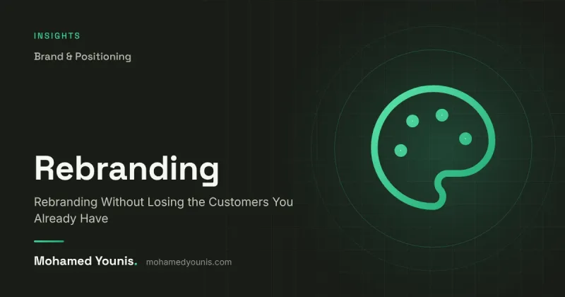 Cover image for "Rebranding Without Losing the Customers You Already Have" by Mohamed Younis