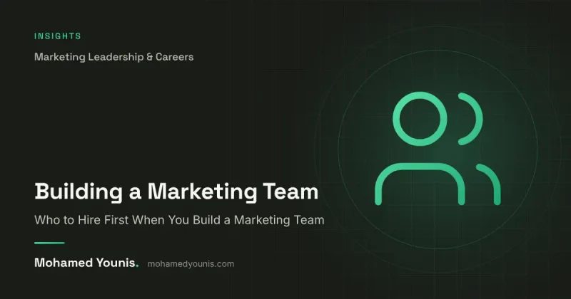 Cover image for "Who to Hire First When You Build a Marketing Team" by Mohamed Younis